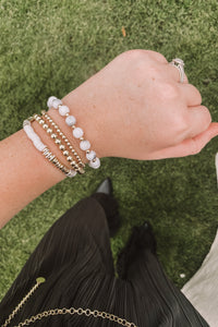 White Stone Beaded Bracelet