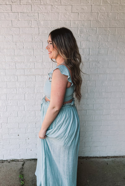 Blue Skies Two-Piece Skirt Set